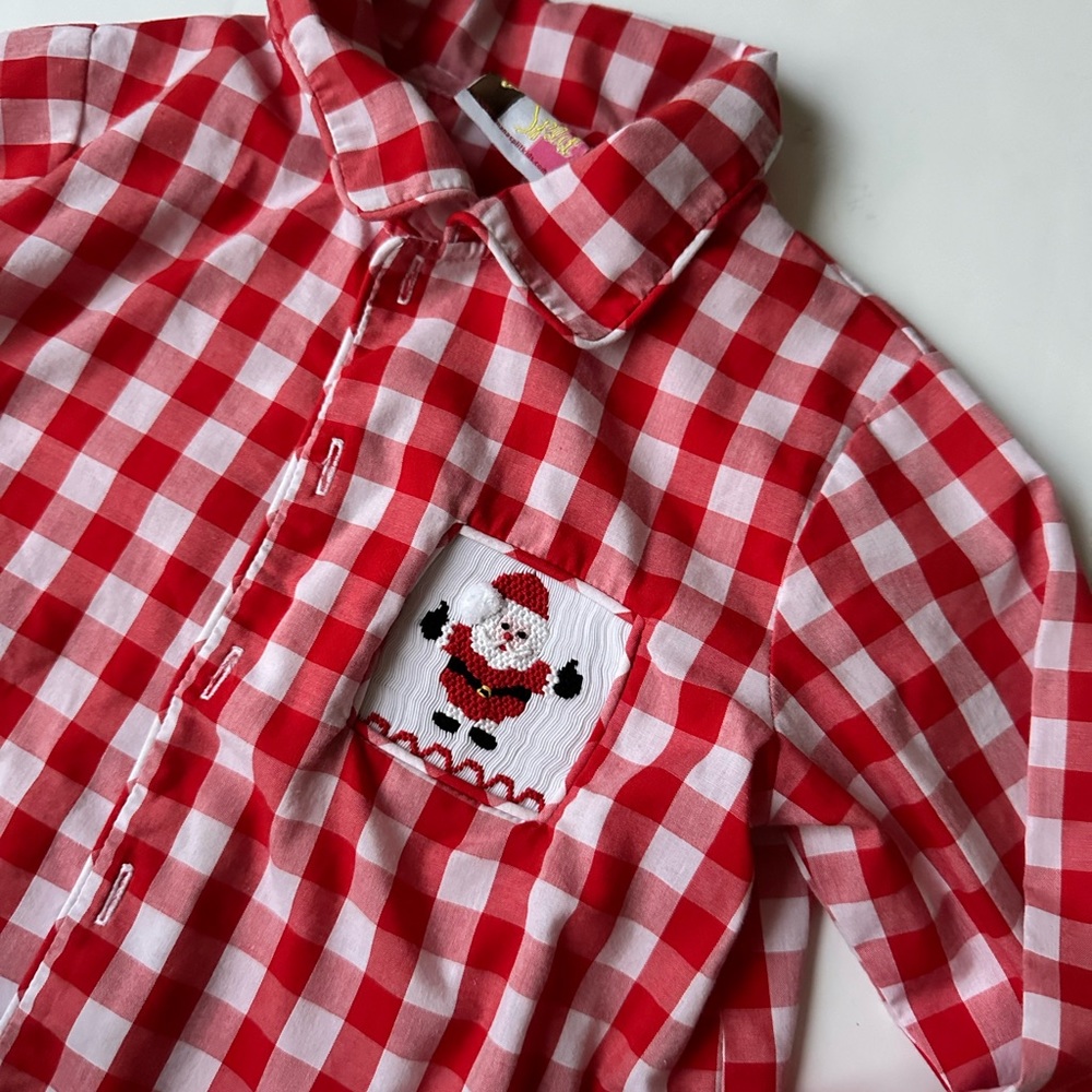 Banana Split Smocked Santa Top - Picture 2 of 6